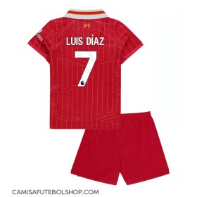 Camisa de time de futebol Liverpool Luis Diaz #7 Replicas 1º Equipamento Infantil 2024-25 Manga Curta (+ Calças curtas)